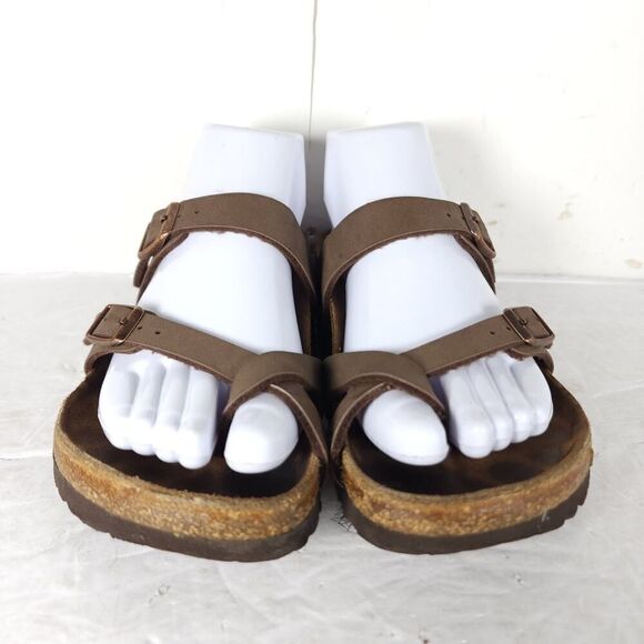Birkenstock Women's Mayari US5 EU36 Birkibuc Mocha Brown Strappy Slide sandals - Picture 3 of 16